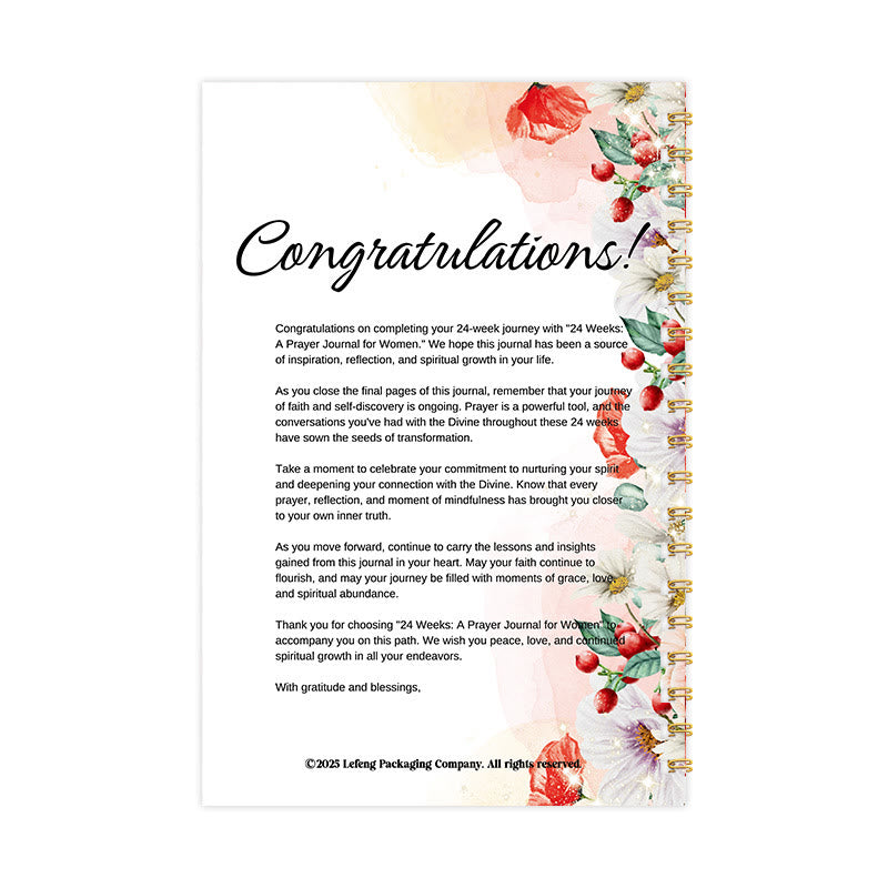 Christianartworkshop Classic Floral Prayer Journal: A Tool for 24 - Week Spiritual Nourishment - image 2
