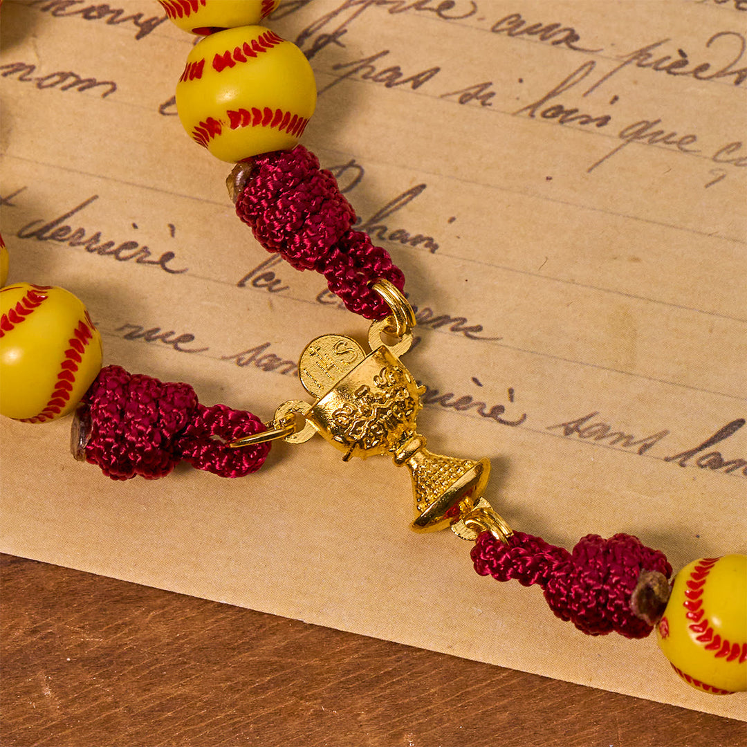 Christianartworkshop Dynamic Sports Prayer Softball Beads Rosary with Durable Nylon Cord for Lasting Strength - image 7