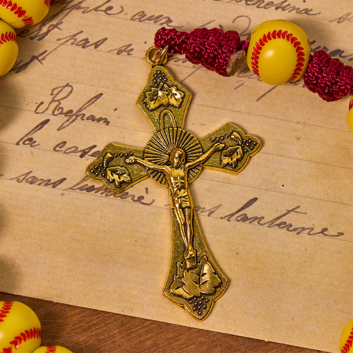 Christianartworkshop Dynamic Sports Prayer Softball Beads Rosary with Durable Nylon Cord for Lasting Strength - image 8