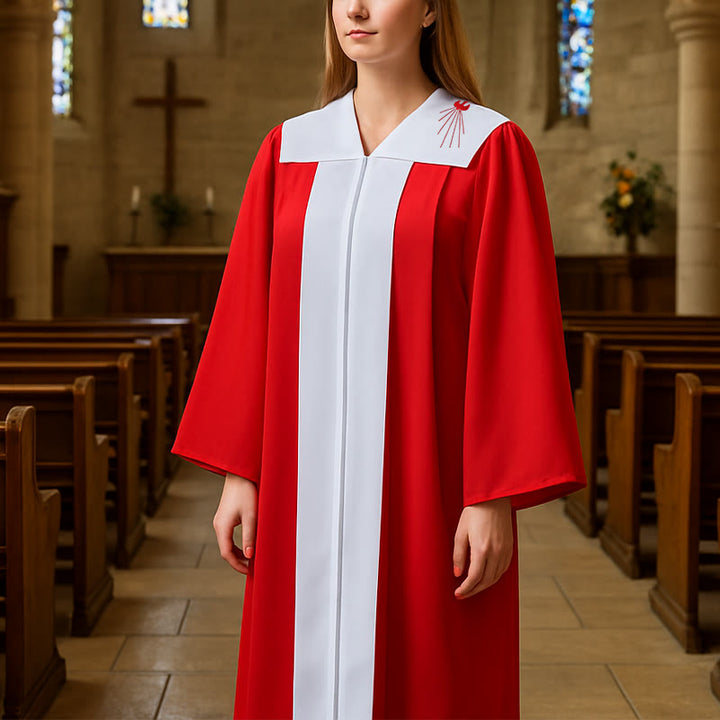 Christianartworkshop Elegant Red Clergy Robe with Dove of the Holy Spirit: Serve with Faith and Light - image 2