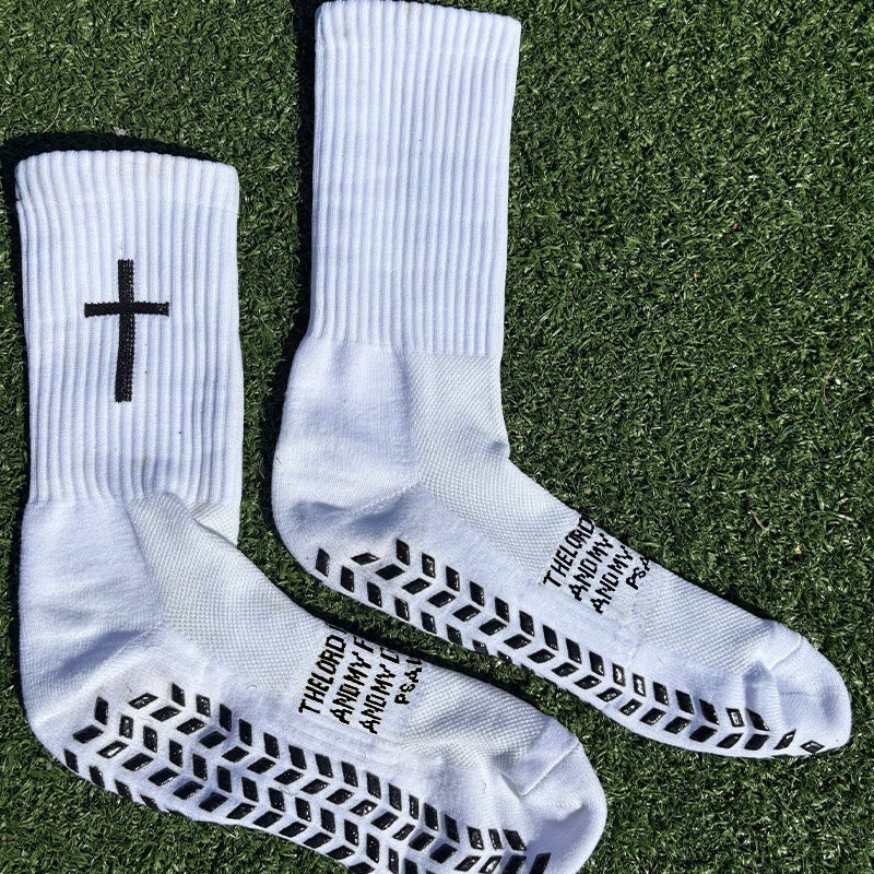 Christianartworkshop Biblical Quote Grip Soccer Unisex Socks: Walk Daily in Divine Guidance - image 2