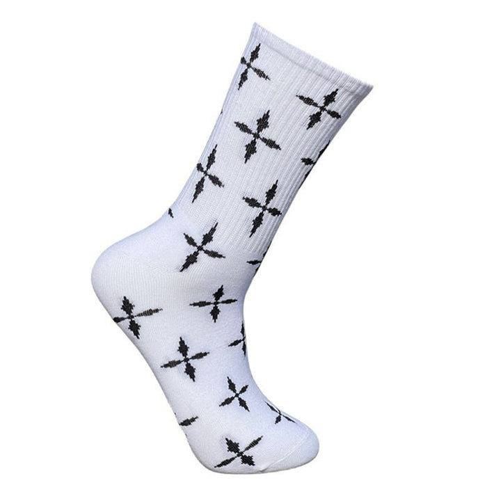 Christianartworkshop Multi - Color Cross Pattern Crew Unisex Socks: Walk Daily in Divine Guidance - White - 10 Pairs - image 5