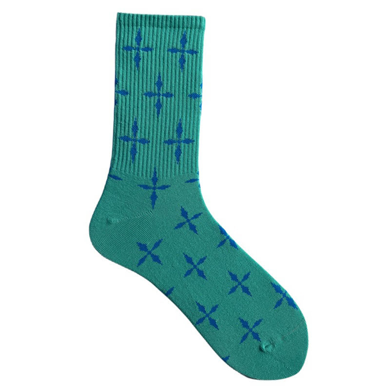 Christianartworkshop Multi - Color Cross Pattern Crew Unisex Socks: Walk Daily in Divine Guidance - Green - 10 Pairs - image 7