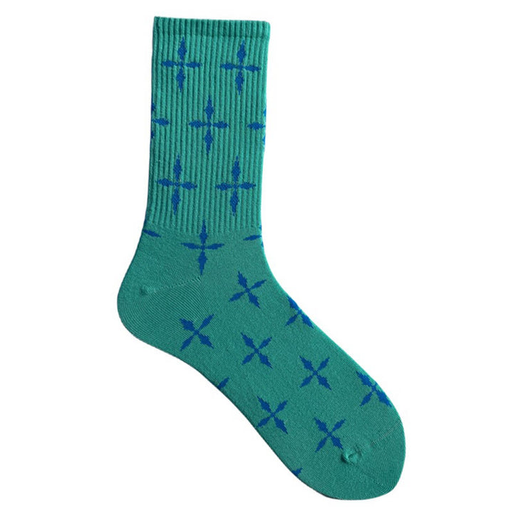 Christianartworkshop Multi - Color Cross Pattern Crew Unisex Socks: Walk Daily in Divine Guidance - Green - 10 Pairs - image 7