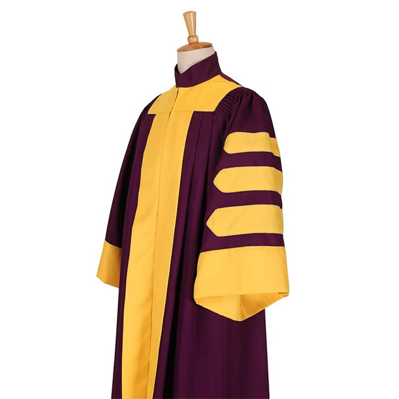 Christianartworkshop Majestic Burgundy Clergy Robe with Gold-Panel Front and Sleeve Bars - image 6