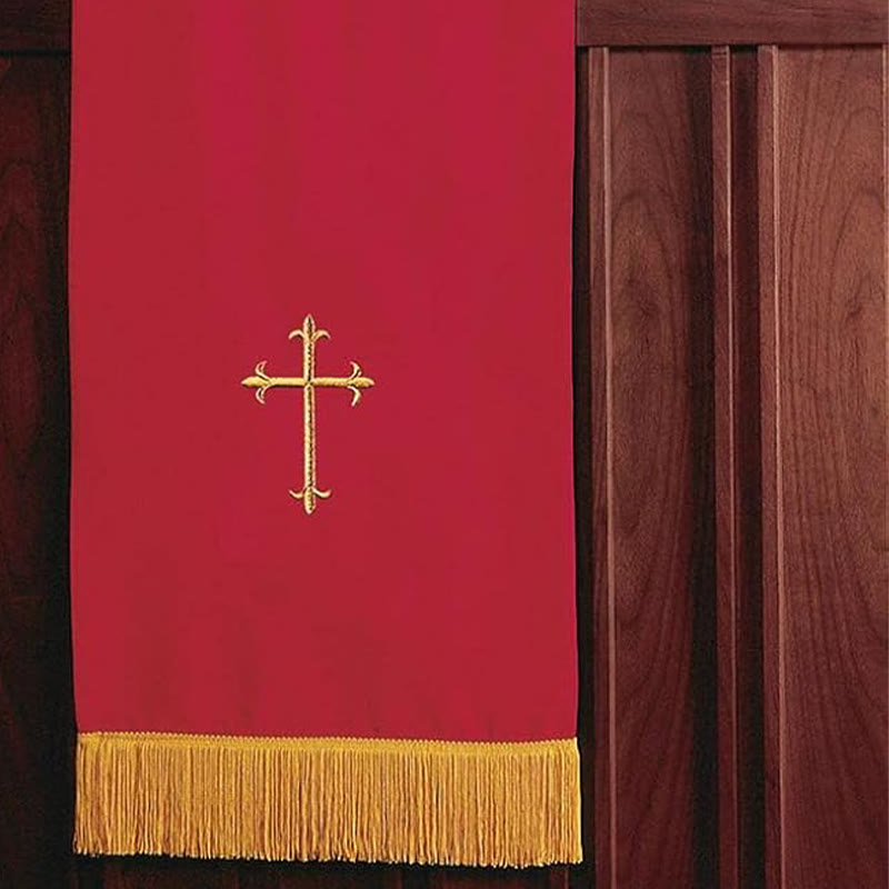 Christianartworkshop Complete Church Parament Set: Table Runner, Lectern Scarf & Bible Marker in Red and White - image 6