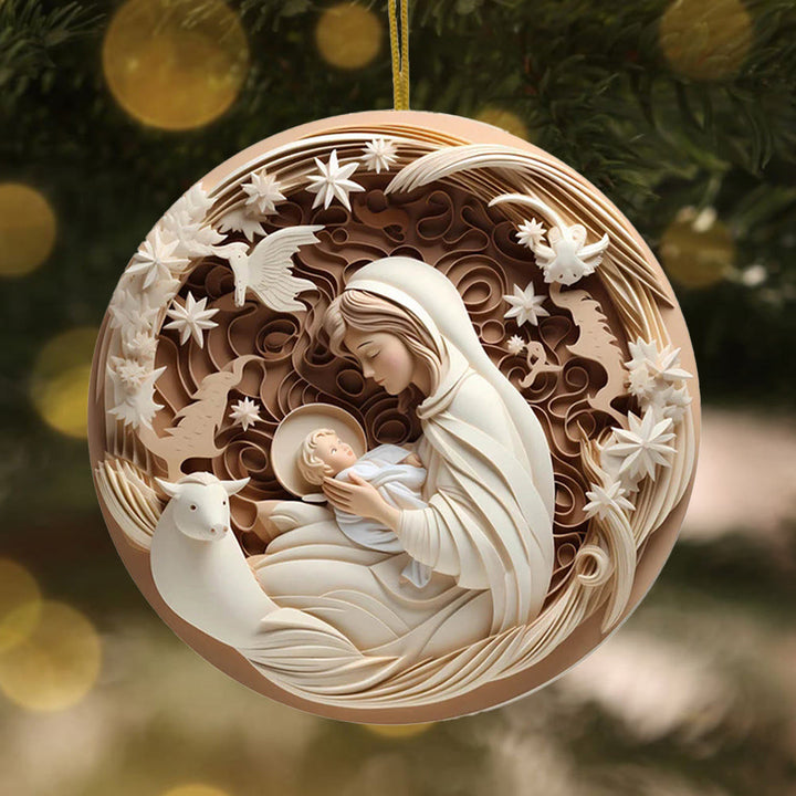 Christianartworkshop Sculptural Style Nativity Christmas Hanging Ornaments D - image 3