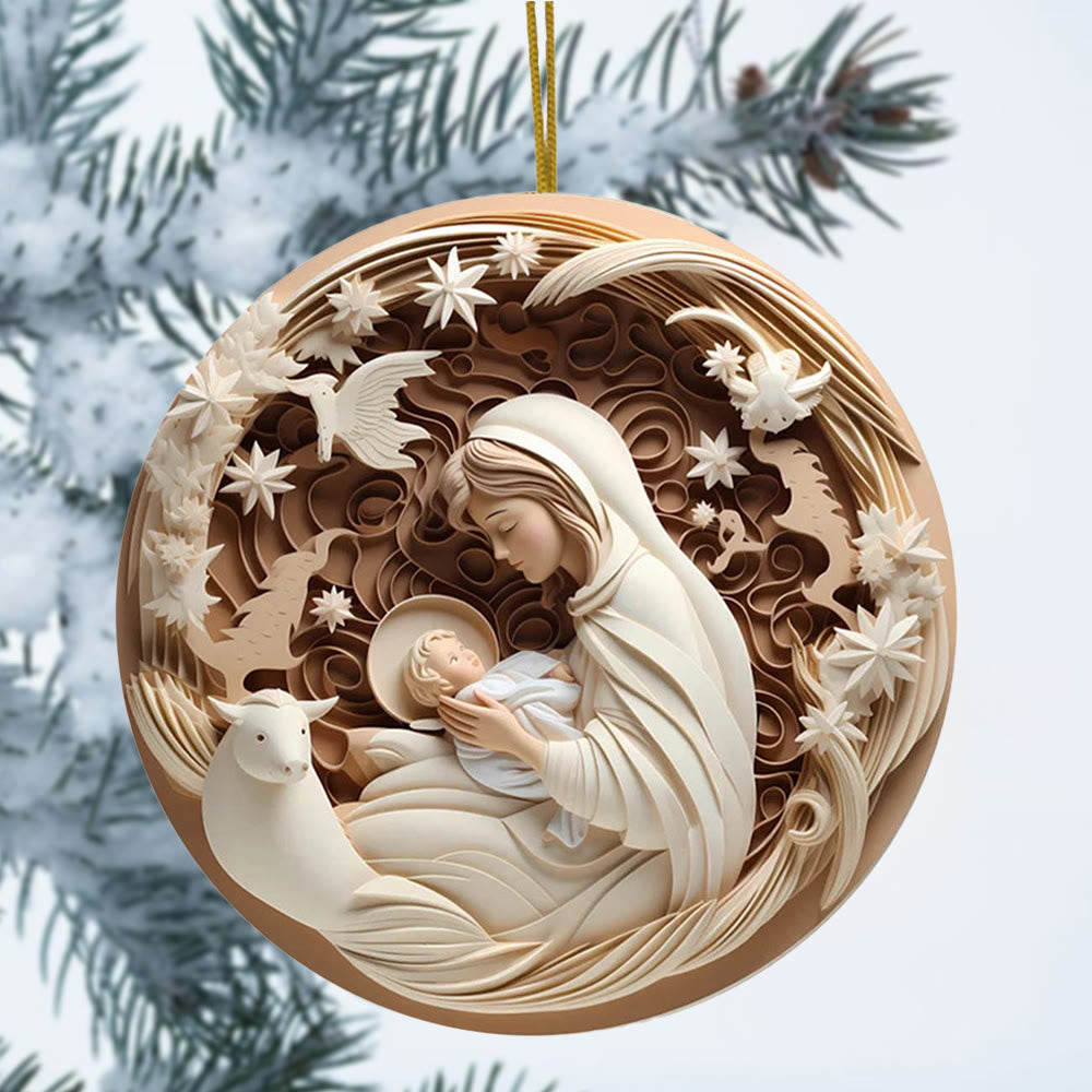Christianartworkshop Sculptural Style Nativity Christmas Hanging Ornaments D - image 4