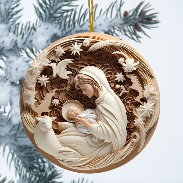 Christianartworkshop Sculptural Style Nativity Christmas Hanging Ornaments D - image 4