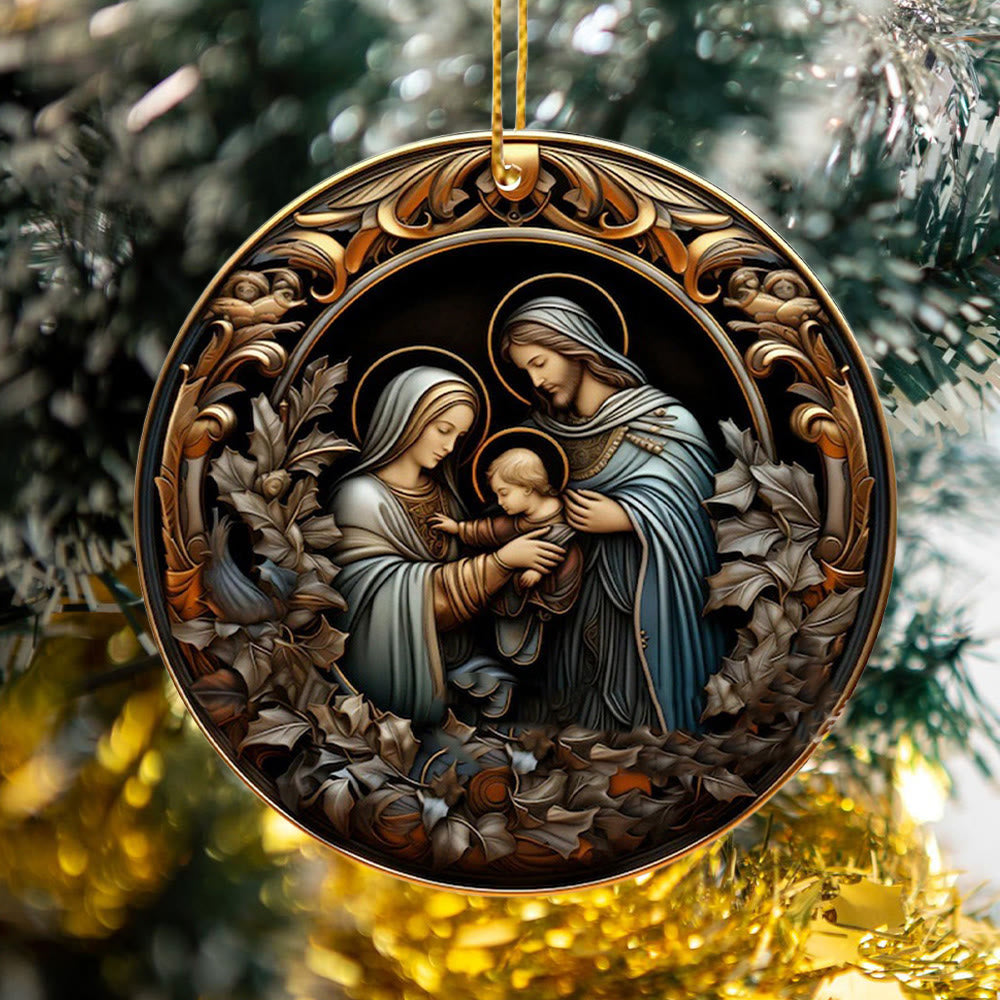 Christianartworkshop Nativity Christmas Blessing Hanging Ornaments B - image 1