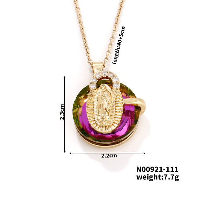 Christianartworkshop Multicolored Our Lady Crystal Necklaces: Faith - Filled Artistic Jewelry - F - image 9