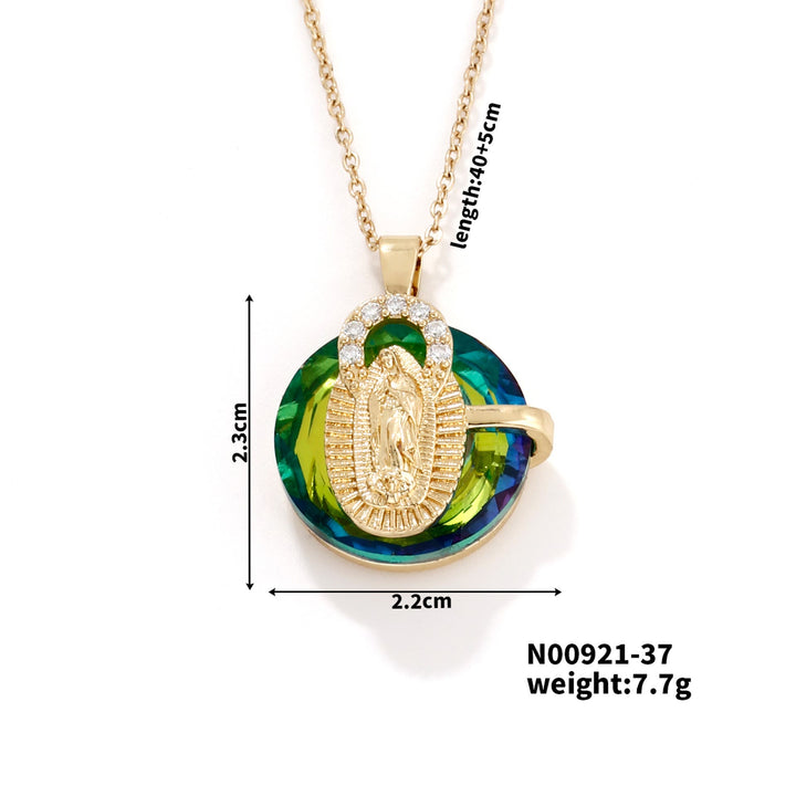 Christianartworkshop Multicolored Our Lady Crystal Necklaces: Faith - Filled Artistic Jewelry - A - image 4