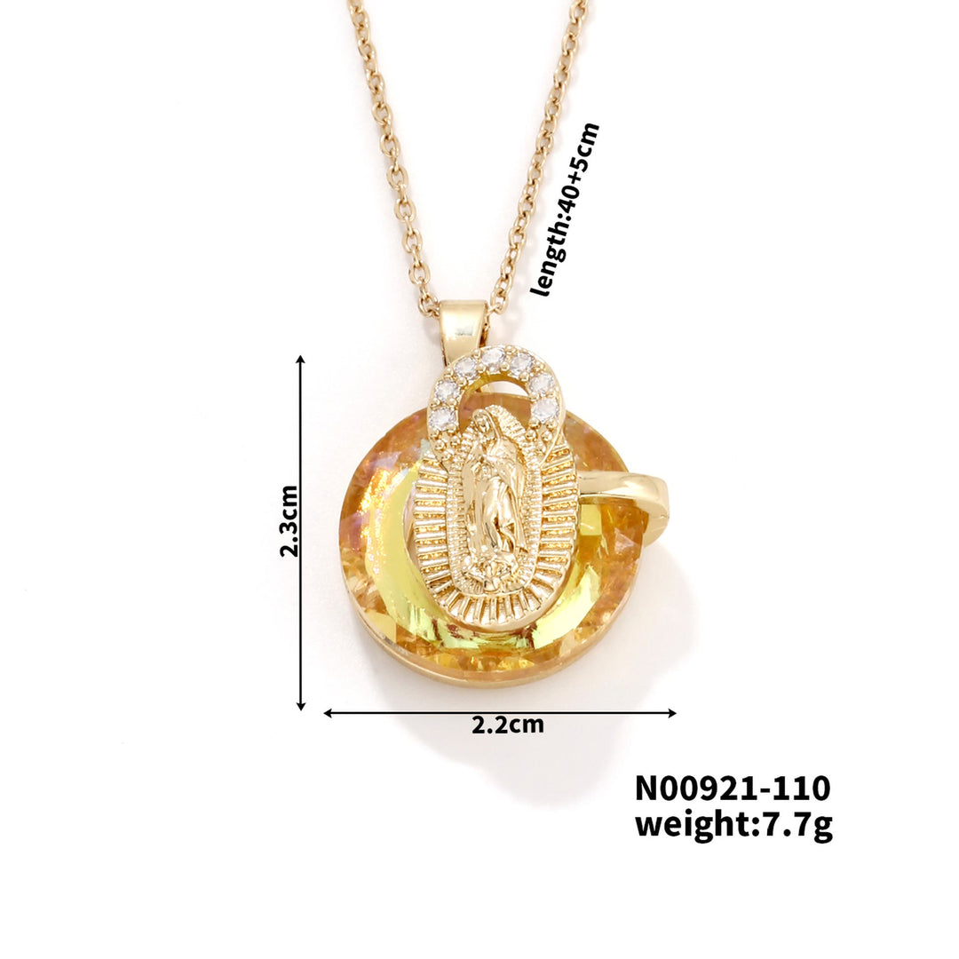 Christianartworkshop Multicolored Our Lady Crystal Necklaces: Faith - Filled Artistic Jewelry - E - image 8