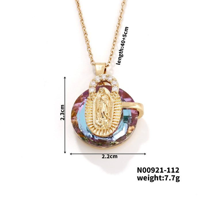 Christianartworkshop Multicolored Our Lady Crystal Necklaces: Faith - Filled Artistic Jewelry - G - image 10