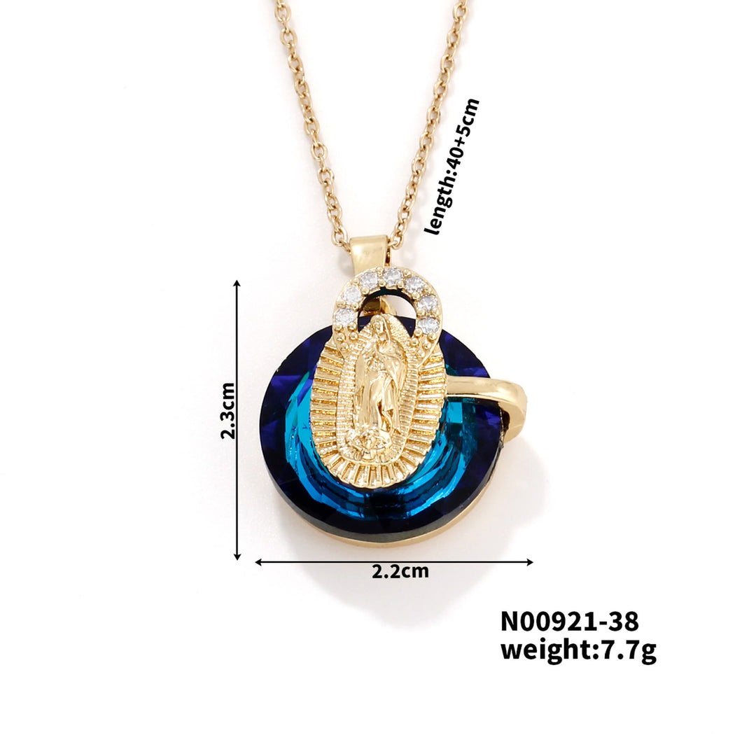 Christianartworkshop Multicolored Our Lady Crystal Necklaces: Faith - Filled Artistic Jewelry - B - image 5