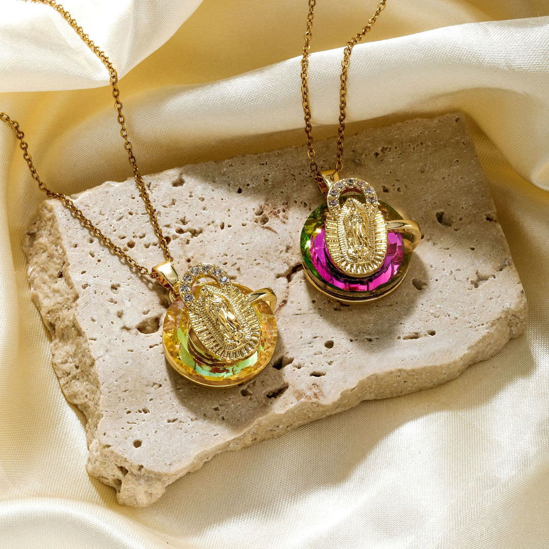 Christianartworkshop Multicolored Our Lady Crystal Necklaces: Faith - Filled Artistic Jewelry - image 2