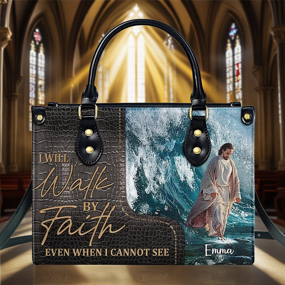 Christianartworkshop Spiritual Faith Personalized Leather Handbag with Jesus Art: Carry Divine Inspiration - XL - Regular (No Custom) - image 0