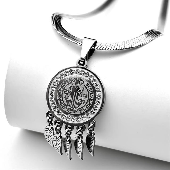 Christianartworkshop Saint Icon Pendant Necklace: Artistic Jewelry with Zircon Accents - image 4