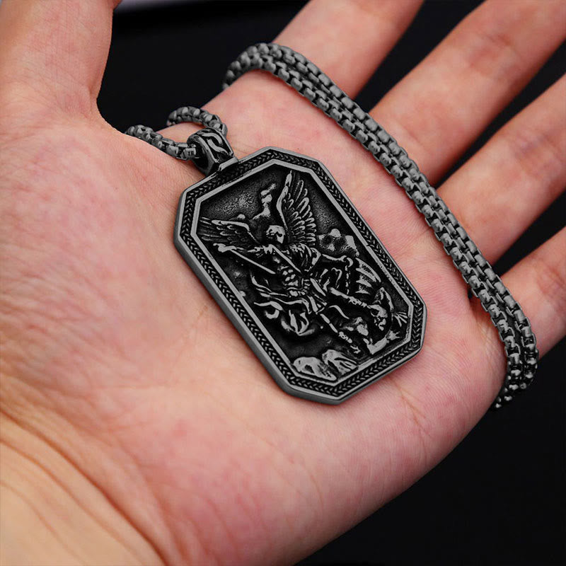 Christianartworkshop Classic Style St. Michael the Archangel Protection Stainless Steel Pendant Necklace - image 22