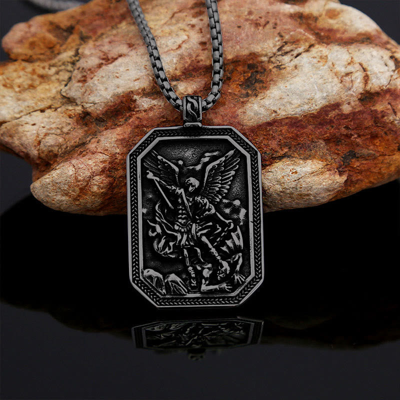 Christianartworkshop Classic Style St. Michael the Archangel Protection Stainless Steel Pendant Necklace - image 21