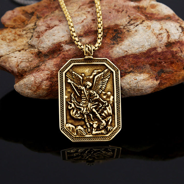 Christianartworkshop Classic Style St. Michael the Archangel Protection Stainless Steel Pendant Necklace - image 7