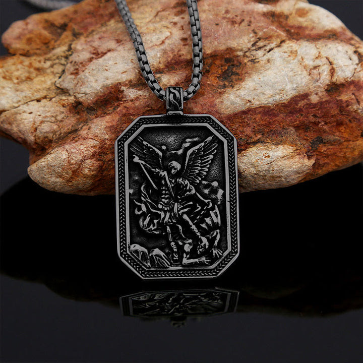 Christianartworkshop Classic Style St. Michael the Archangel Protection Stainless Steel Pendant Necklace - image 21