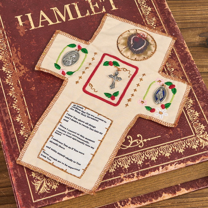 Christianartworkshop Classic Style Handcrafted Pocket Shrine with a Cross Inside - image 2