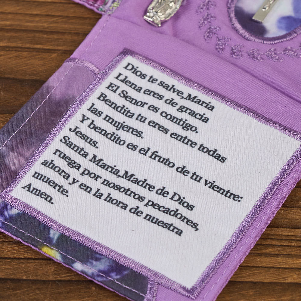 Christianartworkshop 4-Color Embroidered Fabric Pocket Shrine with Silver Cross Included Inside - image 25