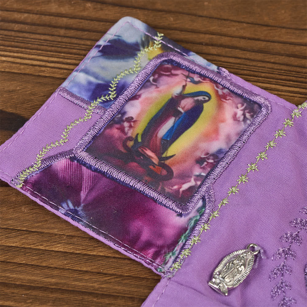 Christianartworkshop 4-Color Embroidered Fabric Pocket Shrine with Silver Cross Included Inside - image 22