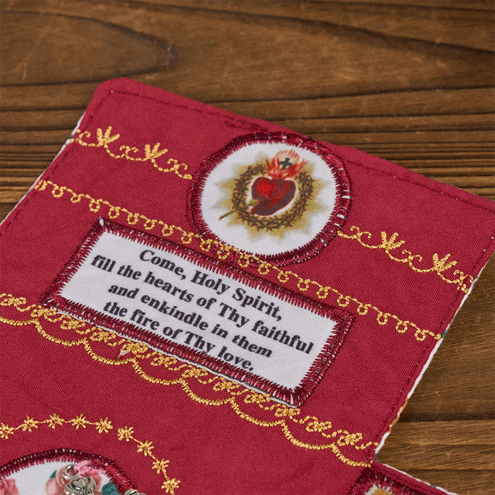 Christianartworkshop 4-Color Embroidered Fabric Pocket Shrine with Silver Cross Included Inside - image 15