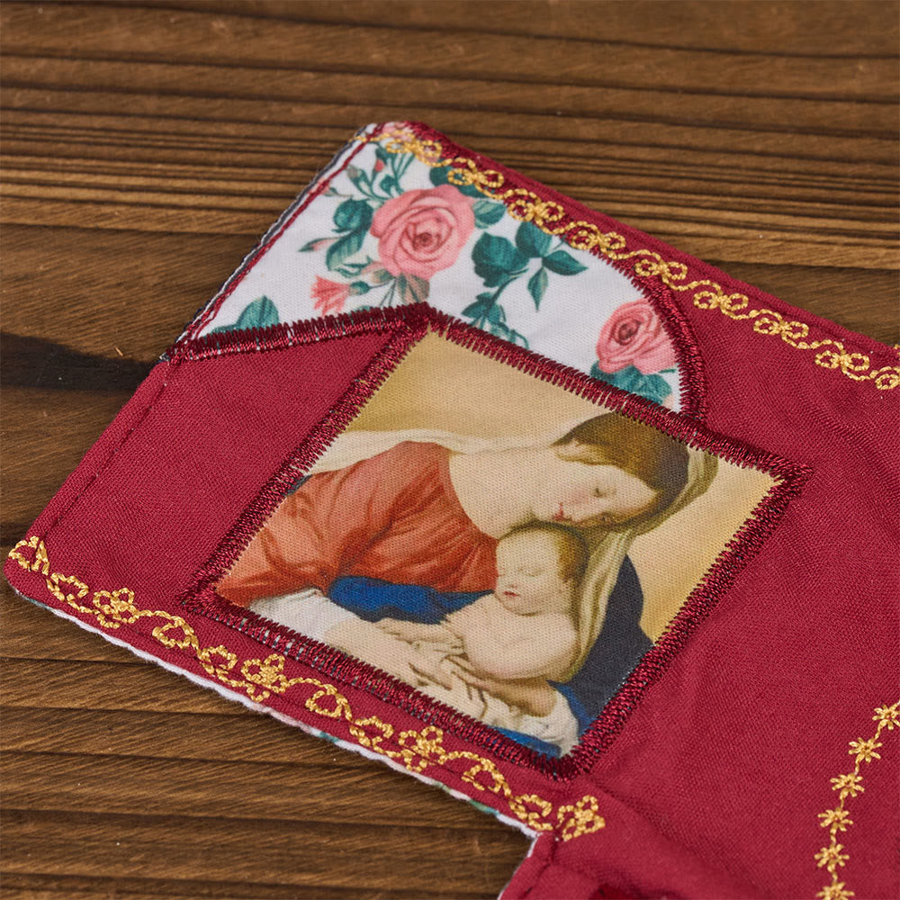 Christianartworkshop 4-Color Embroidered Fabric Pocket Shrine with Silver Cross Included Inside - image 12