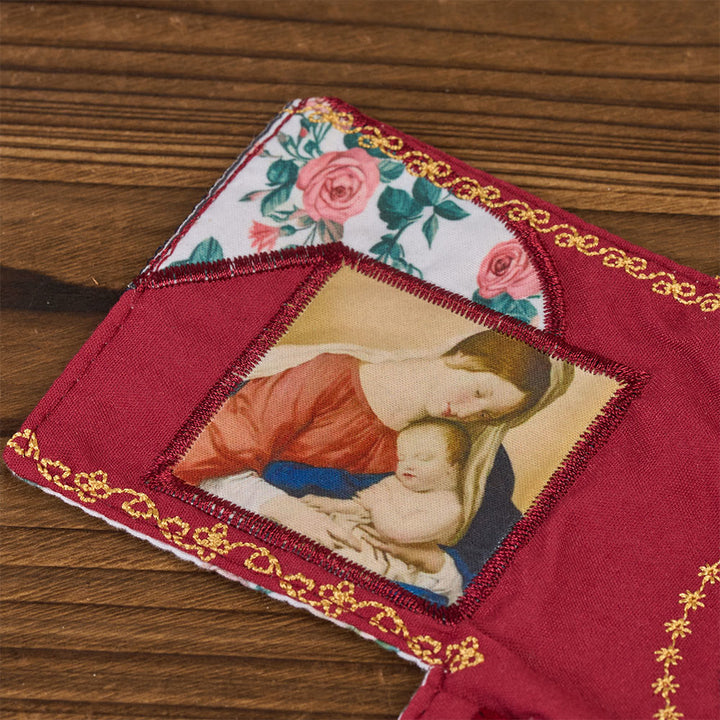 Christianartworkshop 4-Color Embroidered Fabric Pocket Shrine with Silver Cross Included Inside - image 12
