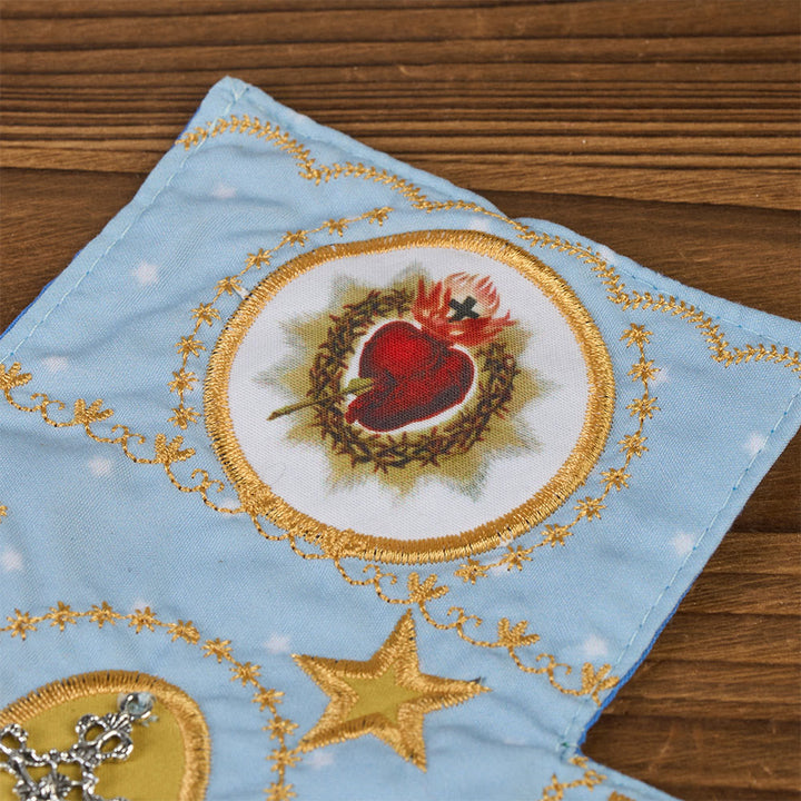 Christianartworkshop 4-Color Embroidered Fabric Pocket Shrine with Silver Cross Included Inside - image 29