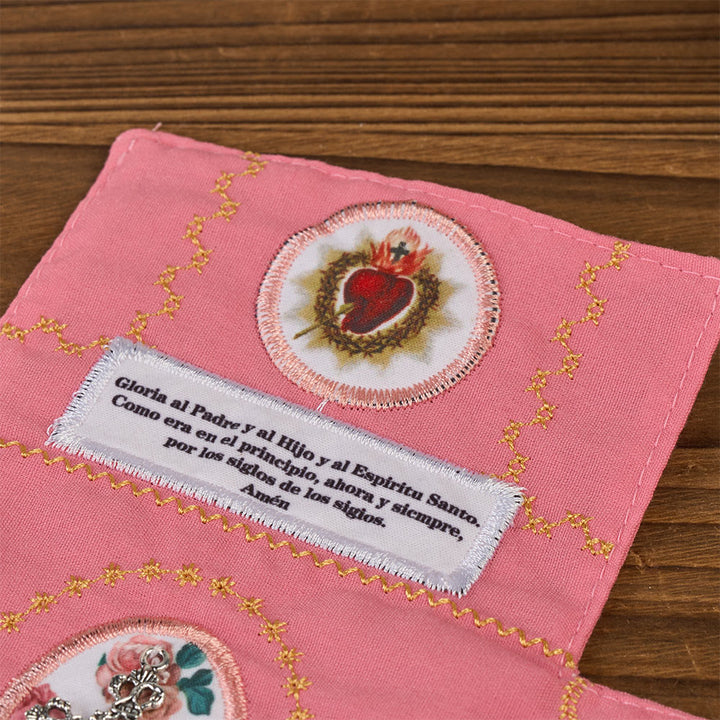 Christianartworkshop 4-Color Embroidered Fabric Pocket Shrine with Silver Cross Included Inside - image 20