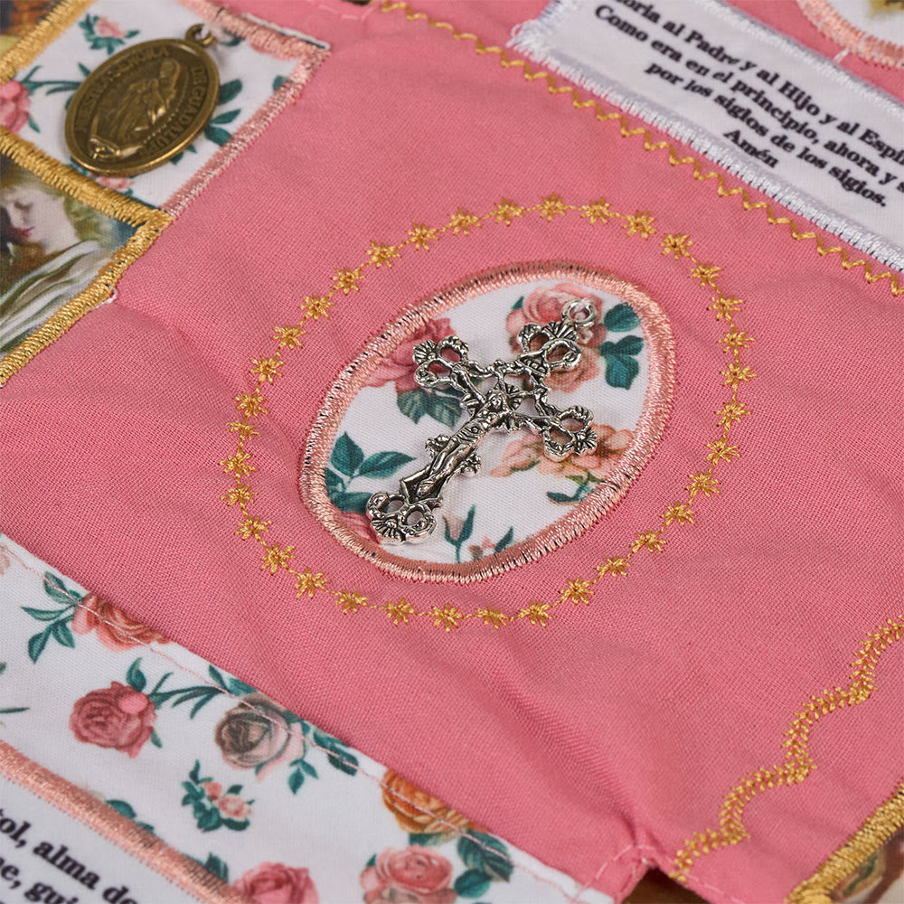 Christianartworkshop 4-Color Embroidered Fabric Pocket Shrine with Silver Cross Included Inside - image 18