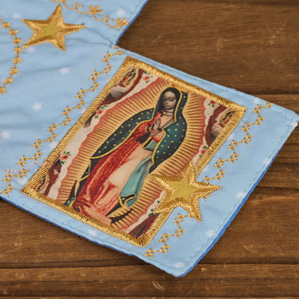 Christianartworkshop 4-Color Embroidered Fabric Pocket Shrine with Silver Cross Included Inside - image 28