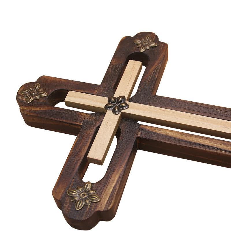Christianartworkshop Everyday Display Double - Tone Wooden Cross Wall Ornament - image 3