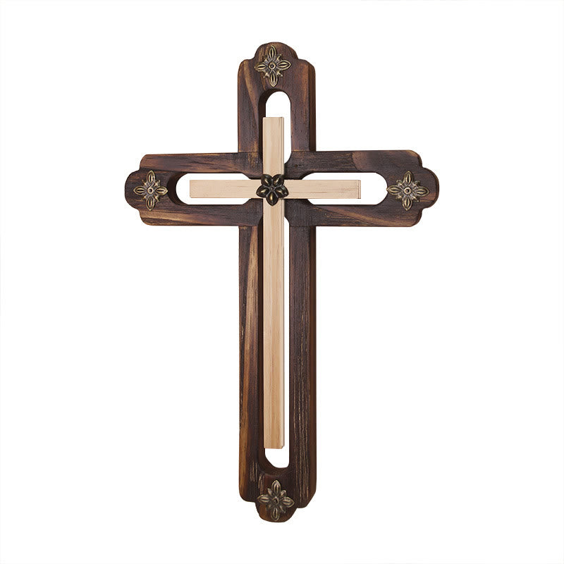Christianartworkshop Everyday Display Double - Tone Wooden Cross Wall Ornament - image 1