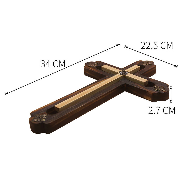 Christianartworkshop Everyday Display Double - Tone Wooden Cross Wall Ornament - image 4