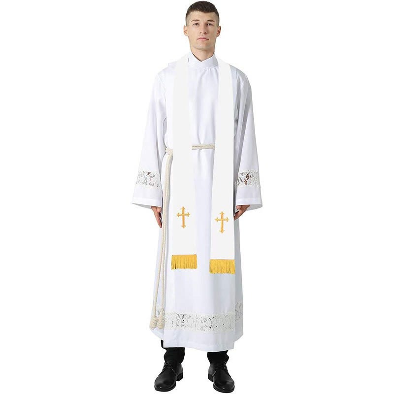 Christianartworkshop Colorful Style Versatile Reversible Liturgical Clergy Stole with Golden Tassel Trim - image 1