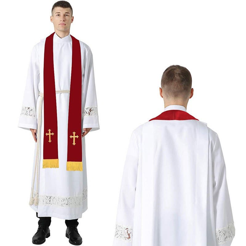 Christianartworkshop Colorful Style Versatile Reversible Liturgical Clergy Stole with Golden Tassel Trim - image 3