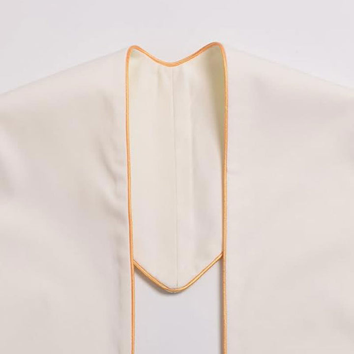 Christianartworkshop Ceremonial White Clergy Stole with Colored Crosses and Golden Fringe - image 3