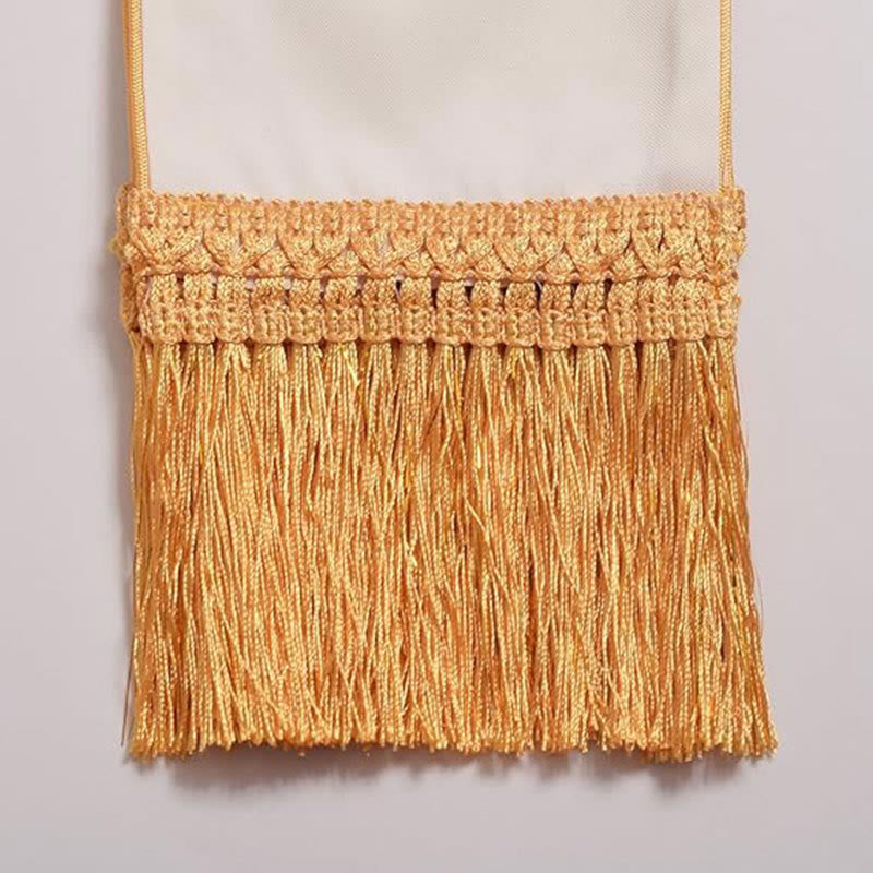 Christianartworkshop Ceremonial White Clergy Stole with Colored Crosses and Golden Fringe - image 4