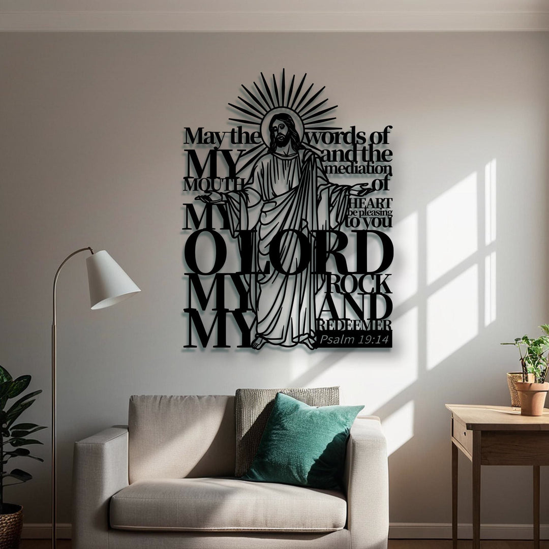 Christianartworkshop Psalm 19:14 Jesus Figure Metal Wall Decor for Religious Home - image 4