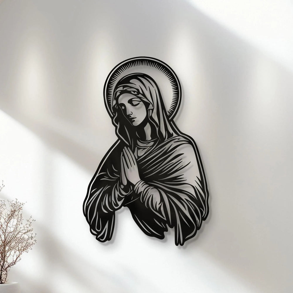 Christianartworkshop Praying Virgin Mary Halo Metal Wall Decor for Religious Home - image 1