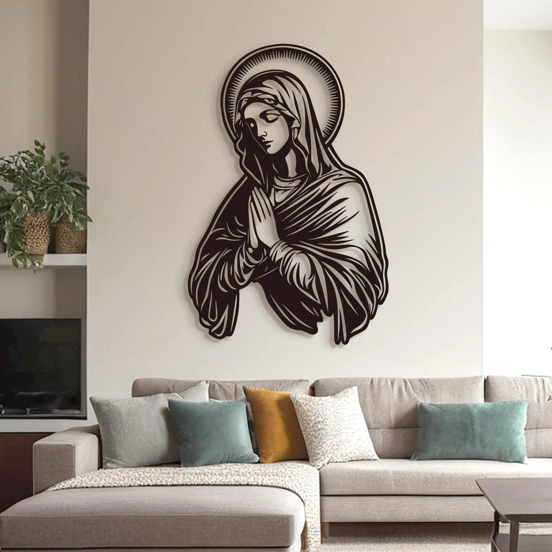 Christianartworkshop Praying Virgin Mary Halo Metal Wall Decor for Religious Home - image 4