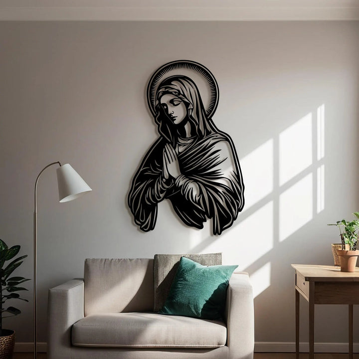 Christianartworkshop Praying Virgin Mary Halo Metal Wall Decor for Religious Home - image 3