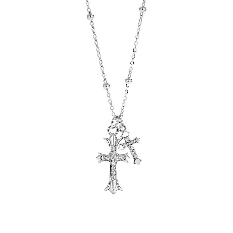 Christianartworkshop 925 Silver Double Cross Necklace: Faith - Inspired Sparkle - image 4