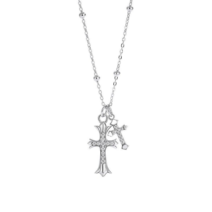 Christianartworkshop 925 Silver Double Cross Necklace: Faith - Inspired Sparkle - image 4