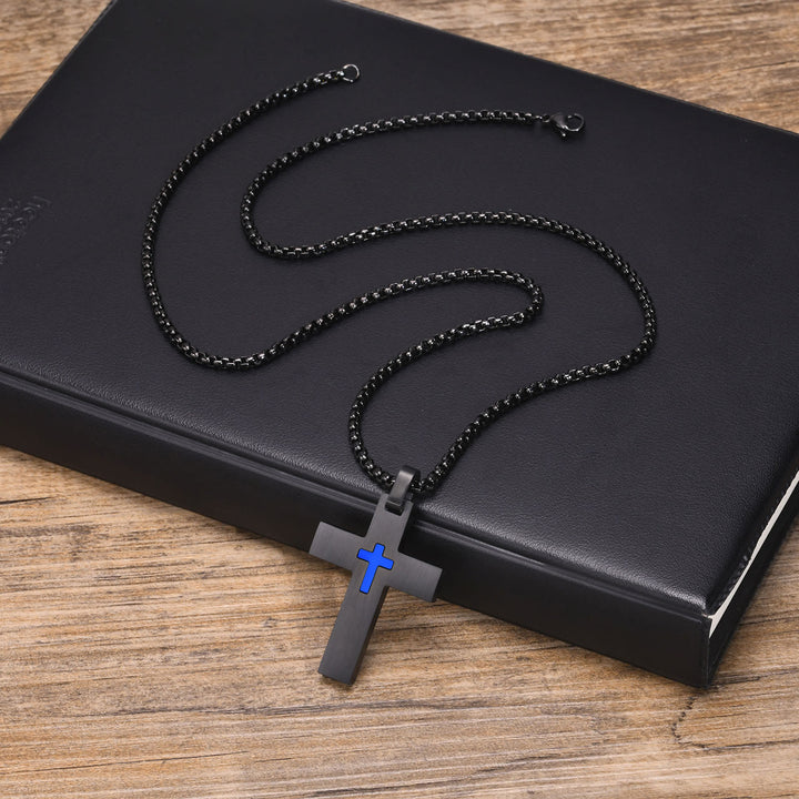 Christianartworkshop Two - Tone Stainless Steel Cross Necklace: Faith Meets Stylish Contrast - image 3